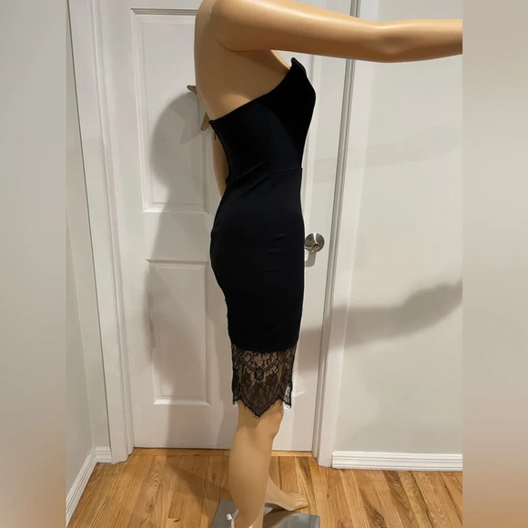 Women's Solemio Strapless Lace Panel Accent cocktail Dress Size - Picture 4 of 7